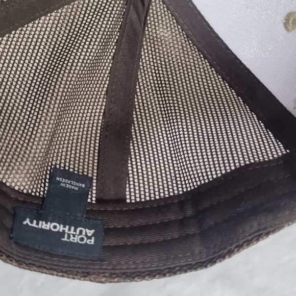 Men's Port Authority Leather Patch Trucker Snapback Workwear Hat Equestrian - Picture 12 of 16